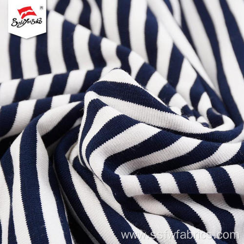 Dyed Black And White Stripe Fabric For Garment